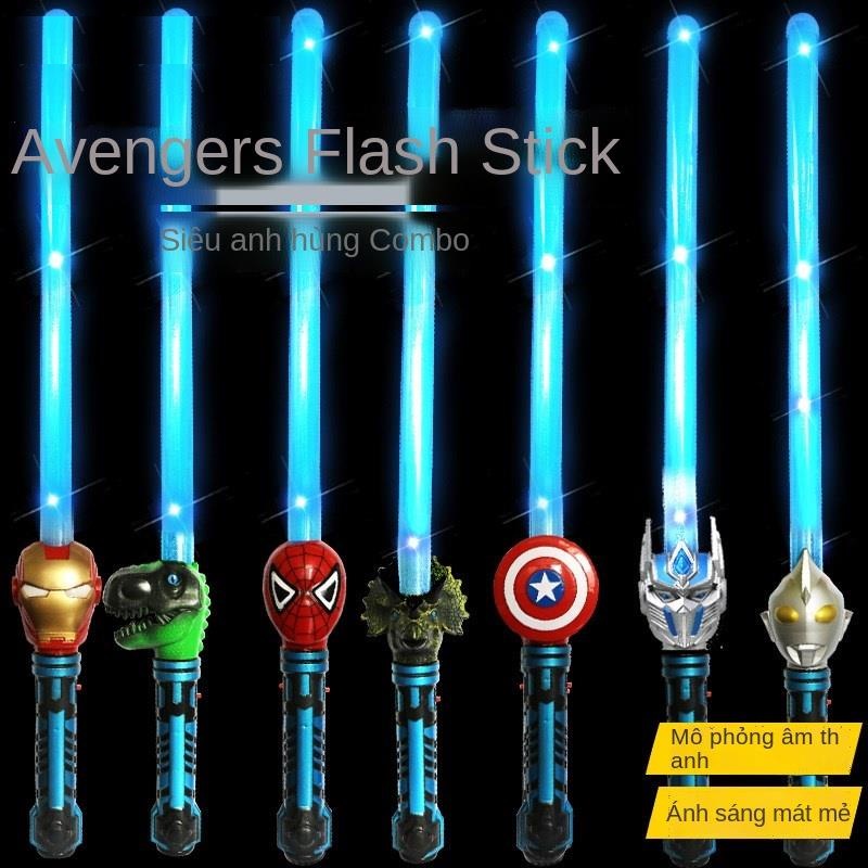 Đồ chơi trẻ em kiếm phát sáng các siêu anh hùng người nhện người sắt đội trưởng mỹ giúp bé nhập vai thú vị