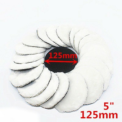 Bộ Dụng Cụ Đánh Bóng 4 Món Gồm Phớt + Bông Đánh Size 125mm + Đầu Chuyển Đổi M10 + Miếng Nhám Tròn 125mm