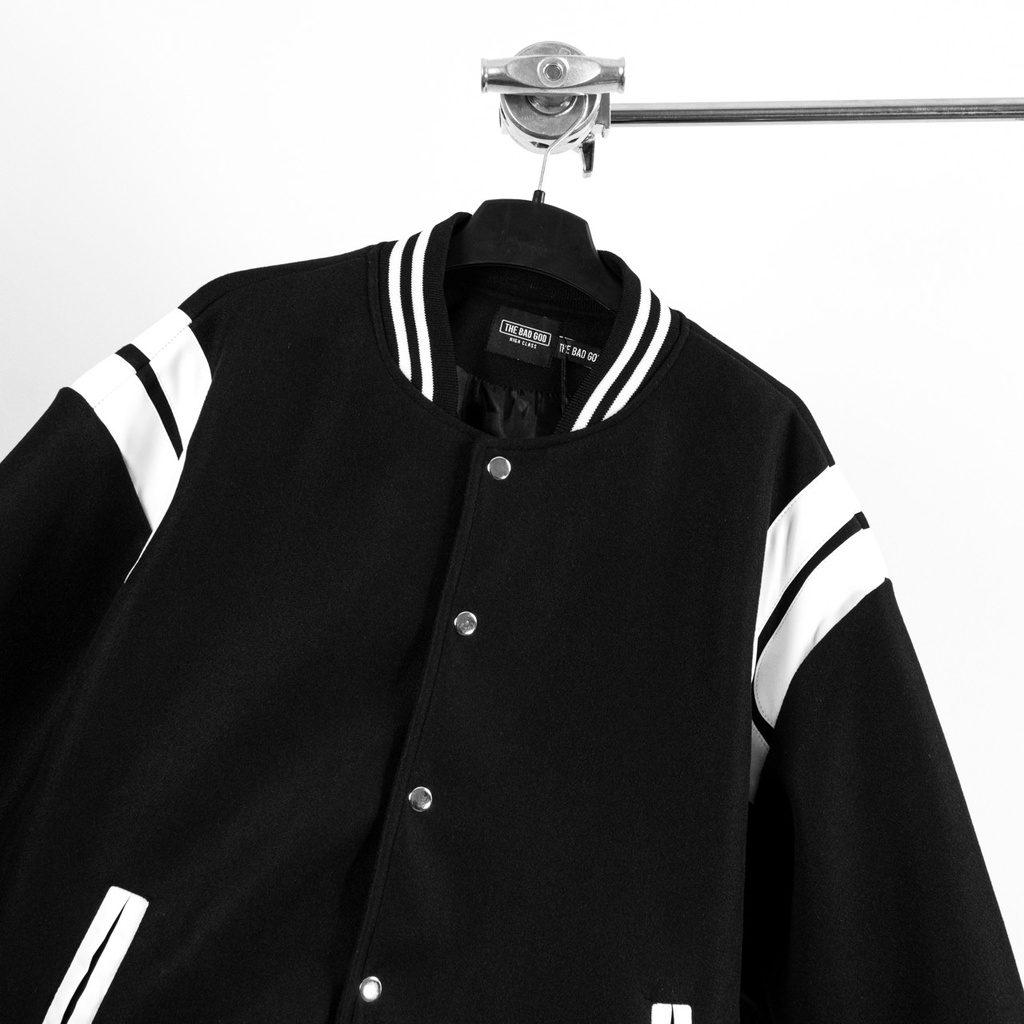Áo khoác Bomber varsity jacket The Bad God Teddy đen