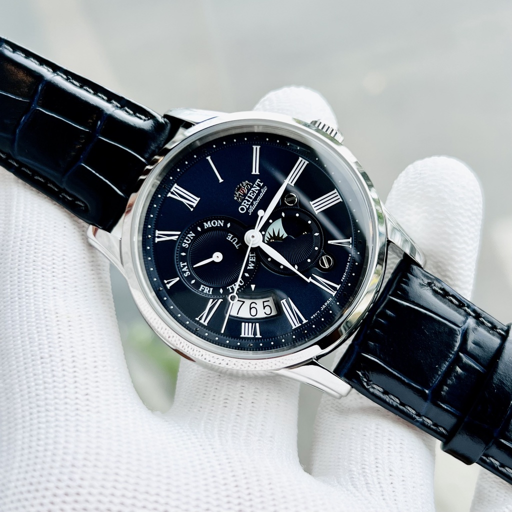 Đồng hồ nam dây da Orient Sun and Moon Gen 3 RA-AK0007S10B