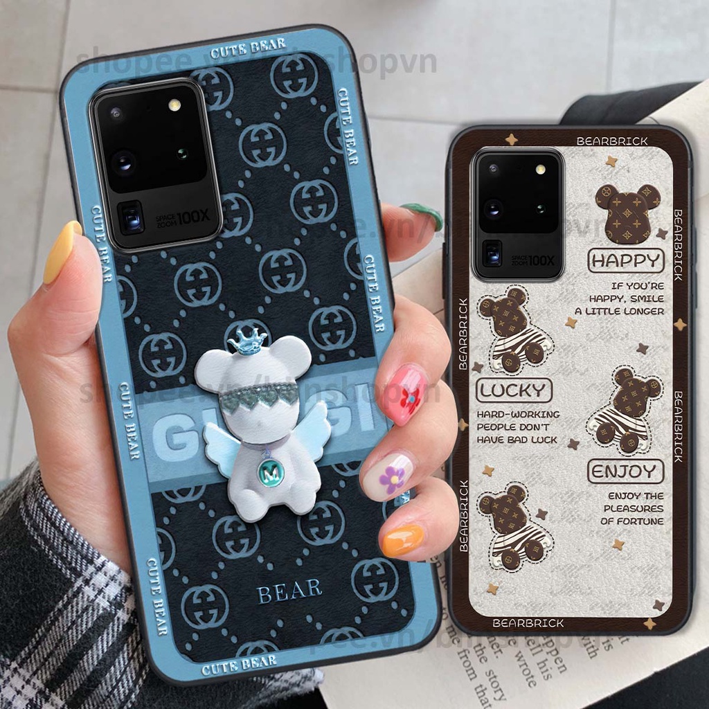 Ốp Samsung S20 Ultra hình gấu bear brick đẹp độc lạ, thời trang, cá tính