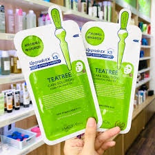 Hộp 10 miếng mặt nạ tinh chất tràm trà ngăn ngừa mụn Mediheal Teatree Care Solution Essential Mask 24ml x 10