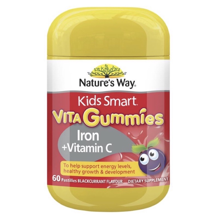 Vita Gummies Nature's Way [Úc] Kẹo gôm bổ sung vitamin cho bé từ 2 tuổi - 60 viên - 7 vị