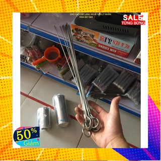 Combo 10 que xiên thịt nướng bằng inox 304 không rỉ dài 50cm