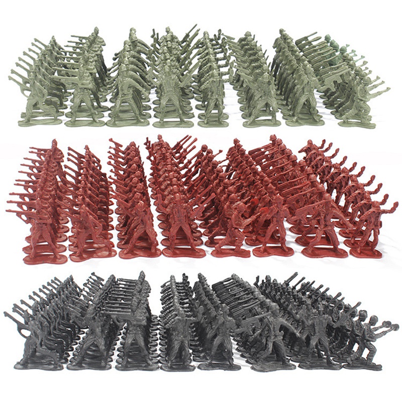 Set 100 Mô Hình Lính Quân Đội Mini 4.5Cm Bằng Nhựa Cho Bé Trai