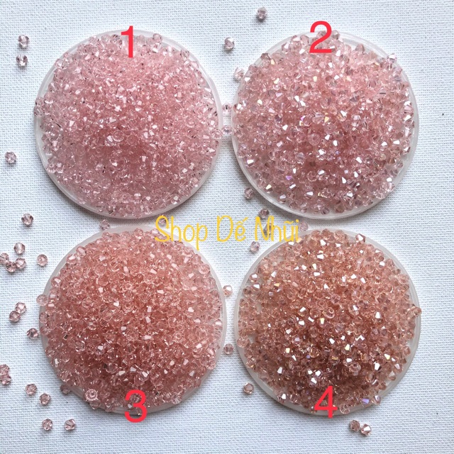 10gr (~150 hạt) Pha Lê Hình Thoi 4mm - tông Đỏ + Cam [P1]