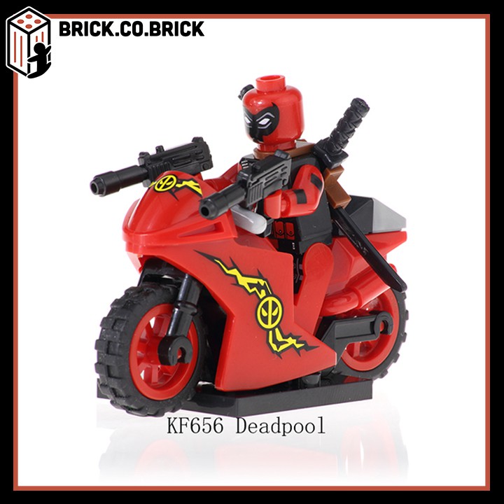 Deadpool kèm xe moto Đồ chơi lắp ráp xếp hình mô hình Siêu anh hùng Super heroes KF656 MG0188