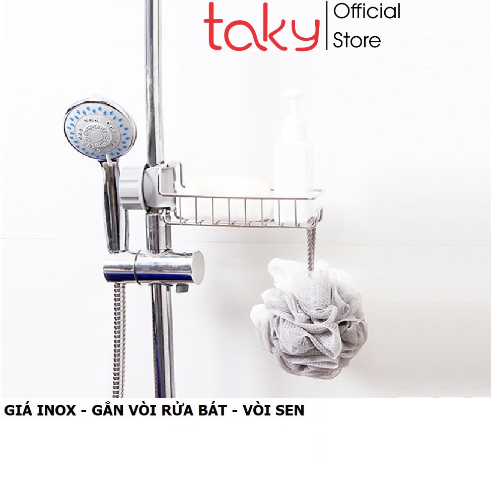 Giá Kệ Inox - Taky, Treo Vòi Sen, Vòi Chậu Rửa Cho Bếp, Để Giẻ Rửa Bát, Chén Đĩa và Miếng Cọ Nồi, Chảo Tiện Dụng. 4010