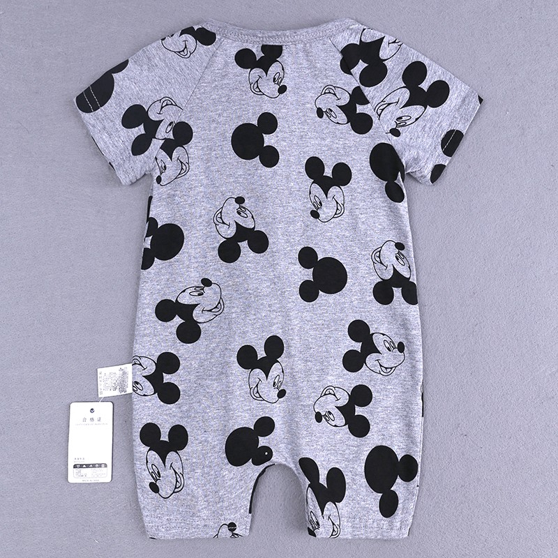 Áo liền quần tay ngắn in hình chuột Mickey đáng yêu cho bé