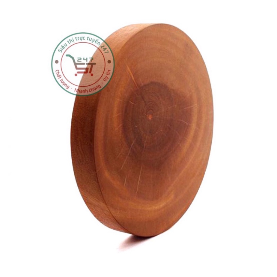 Thớt gỗ tự nhiên tròn mini không dăm có móc treo đường kính 18-20 cm món đồ dùng nhà bếp cần thiết cho mọi gia đình