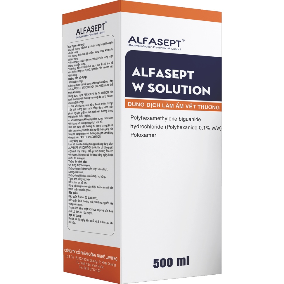 Dung Dịch Làm Ẩm Rửa Vết Thương ALFASEPT W Solution Giúp Làm Sạch Nhanh Chóng Và Hiệu Quả Lọ 500ml