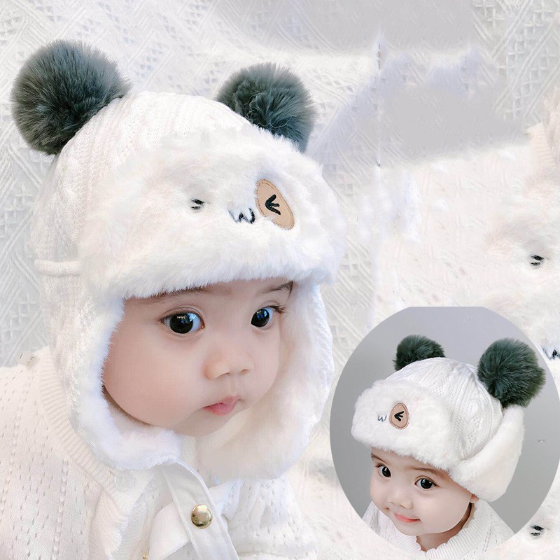 Mũ da phối nhung dày ấm áp thời trang mùa đông cho bé