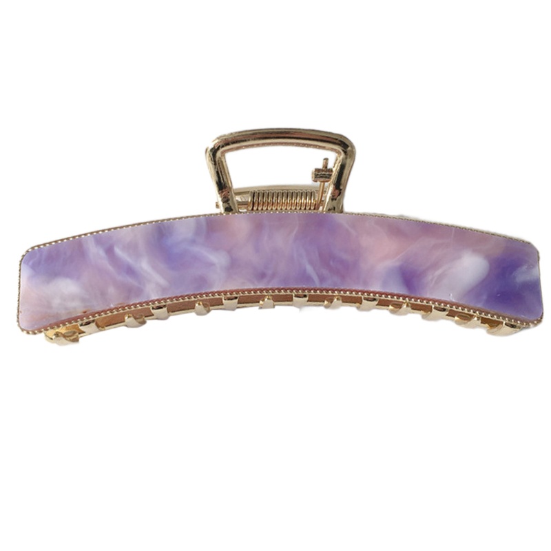 Kẹp Tóc Càng Cua Lớn Tráng Men Acetate Bằng Kim Loại Họa Tiết Đá Cẩm Thạch Cổ Điển Hàn Quốc Chống Trượt Cho Nữ