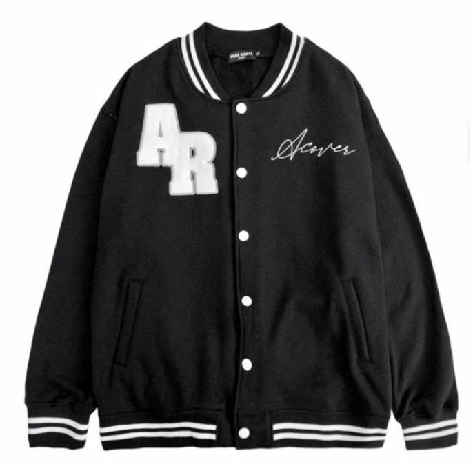 [FREE SHIP] ÁO KHOÁC NỈ NÚT BẤM BOMBER UNISEX AR SIÊU ĐẸP