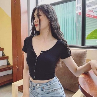 ÁO CROPTOP BODY CÓ NÚT BỌC