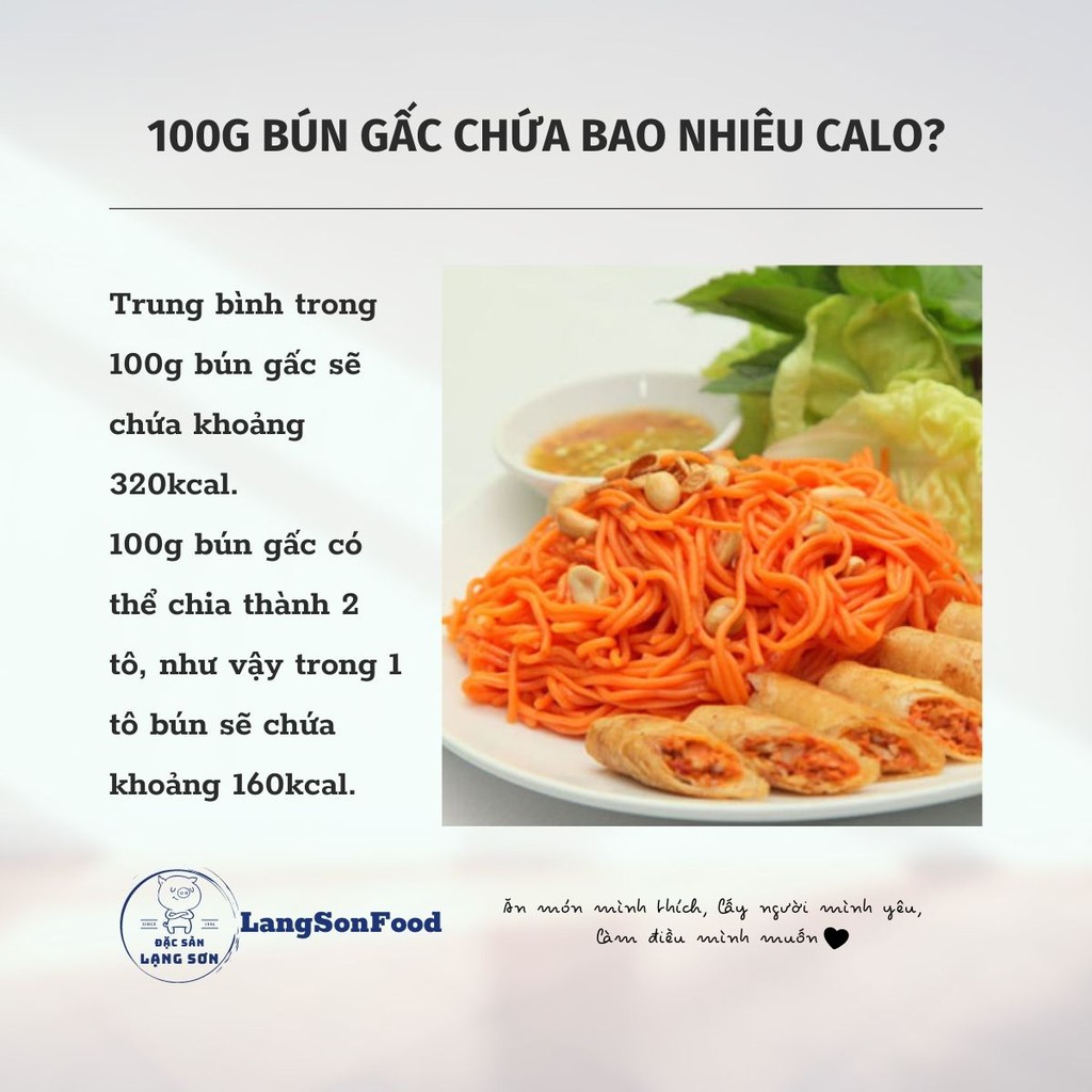 Bún gạo khô giảm cân eat clean ăn kiêng làm từ gấc LangSonFood giàu dinh dưỡng sạch chuẩn gói 500g