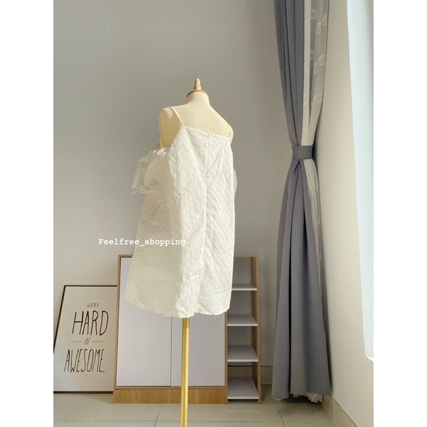 Đầm Váy Babydoll 2 Dây Hoạ Tiết In Nổi 2 Lớp Mặc Đi Chơi Đi Tiệc (Hình Thật)