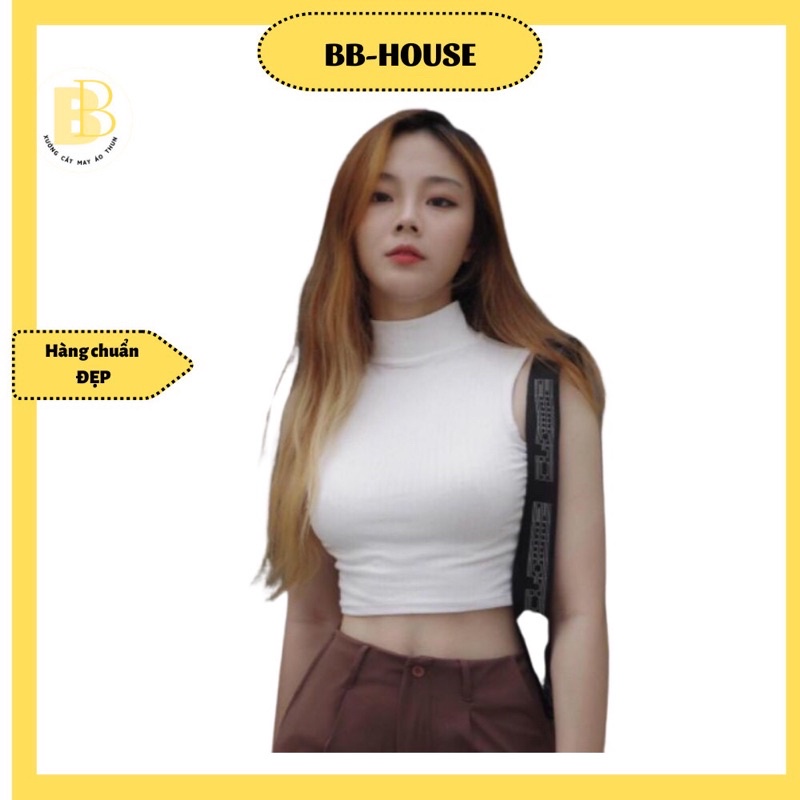 Áo ba lỗ Croptop cổ cao ôm body hot trend