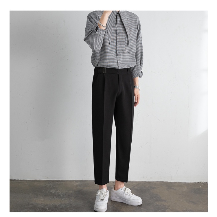 Quần tây nam màu trơn thanh lịch thời trang xuân thu phong cách Hàn Quốc