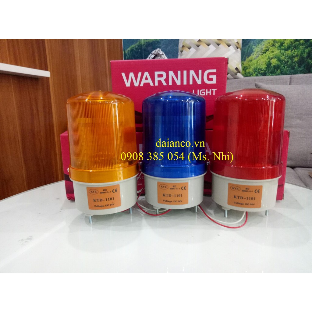 Đèn Xoay Báo Hiệu Không Còi Hú 24V - KTD - 1101- Hình thật, có sẵn