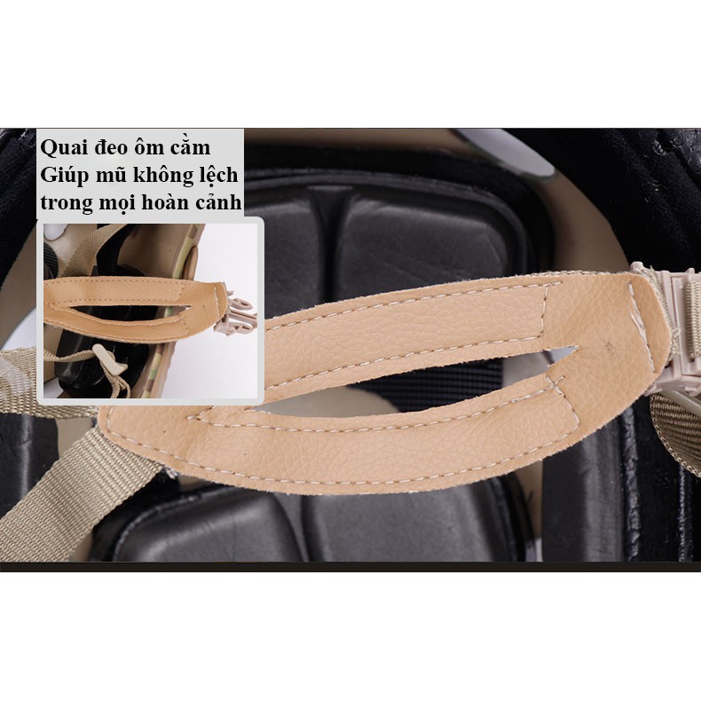 Mũ Bảo Hiểm Chiến Thuật MID CUT Ôm Cằm