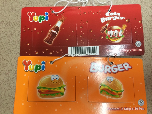 2 dây kẹo Burger Yupi ngon mê ly đây