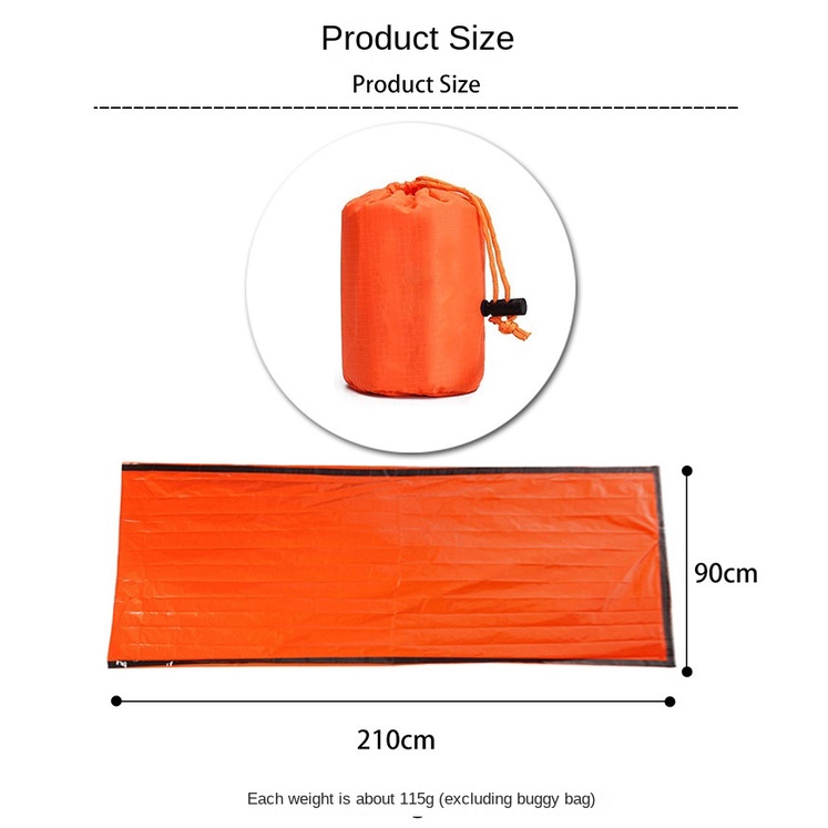 Túi Ngủ Khẩn Cấp PE Phản Quang Cách Nhiệt Chống Bẩn Chống Ẩm