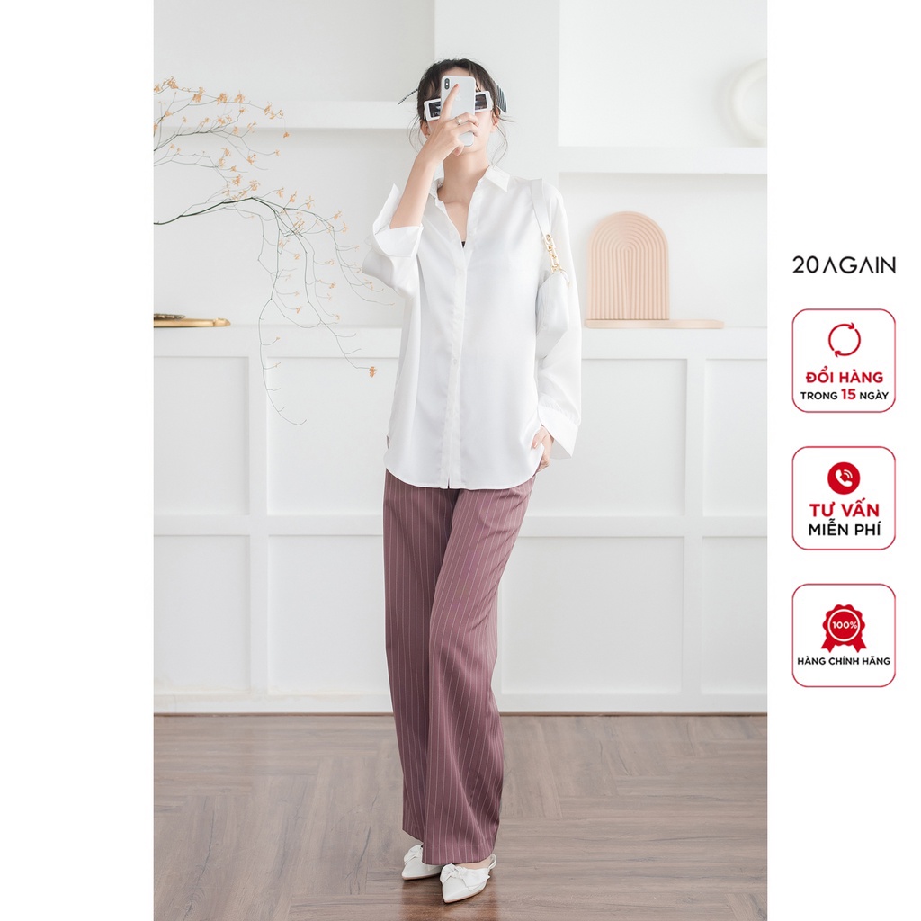 Áo sơ mi dài tay cổ đức 20Again, thiết kế độc đáo, sành điệu ASA2425