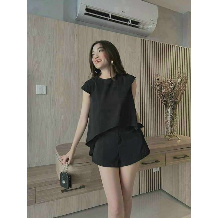 Sét Bộ Đi Chơi Áo tà Thấp Kết Hợp Quần Đùi Chất for Mặc Nhẹ Mát Đẹp Phù Hợp Đi Chơi, Mặc Nhà Siêu Xinh [NEW UNISEX]