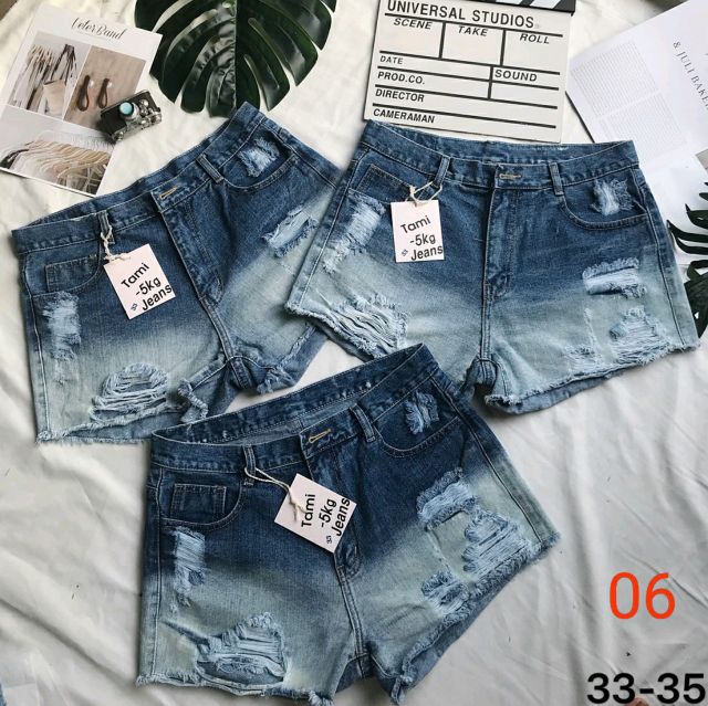 [ SORT JEAN BIGSIZE LƯNG CAO 2MÀU RÁCH SÁNG
