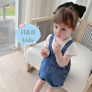 Set quần yếm jean bé gái