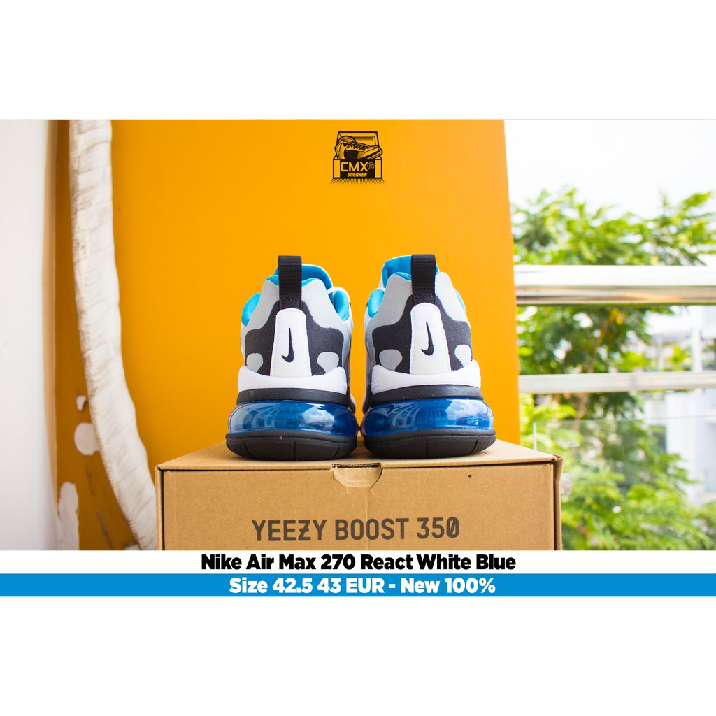 😘 [ HÀNG CHÍNH HÃNG ] Giày Nike Air Max 270 React White Blue Black ( CT1280-101 ) - REAL AUTHETIC 100%