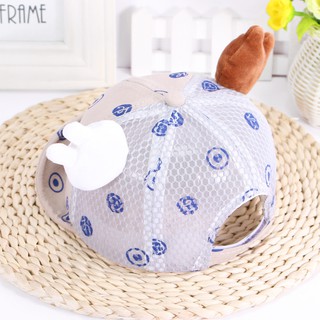mũ gấu lưỡi trai cho bé ( xám )