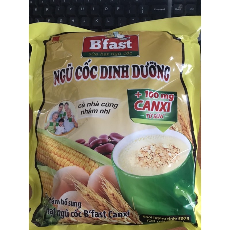 [SALE] NGŨ CỐC DINH DƯỠNG B'FAST CANXI 20 GÓI X 25G 500G