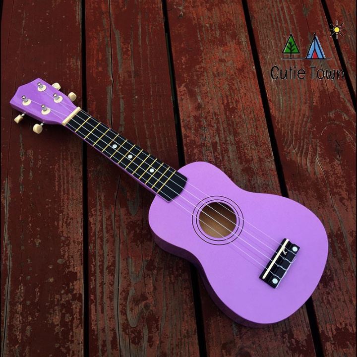 Đàn Ukulele Soprano Gỗ Tốt Cho Người Mới Tập - Cutie Town - Màu Hồng