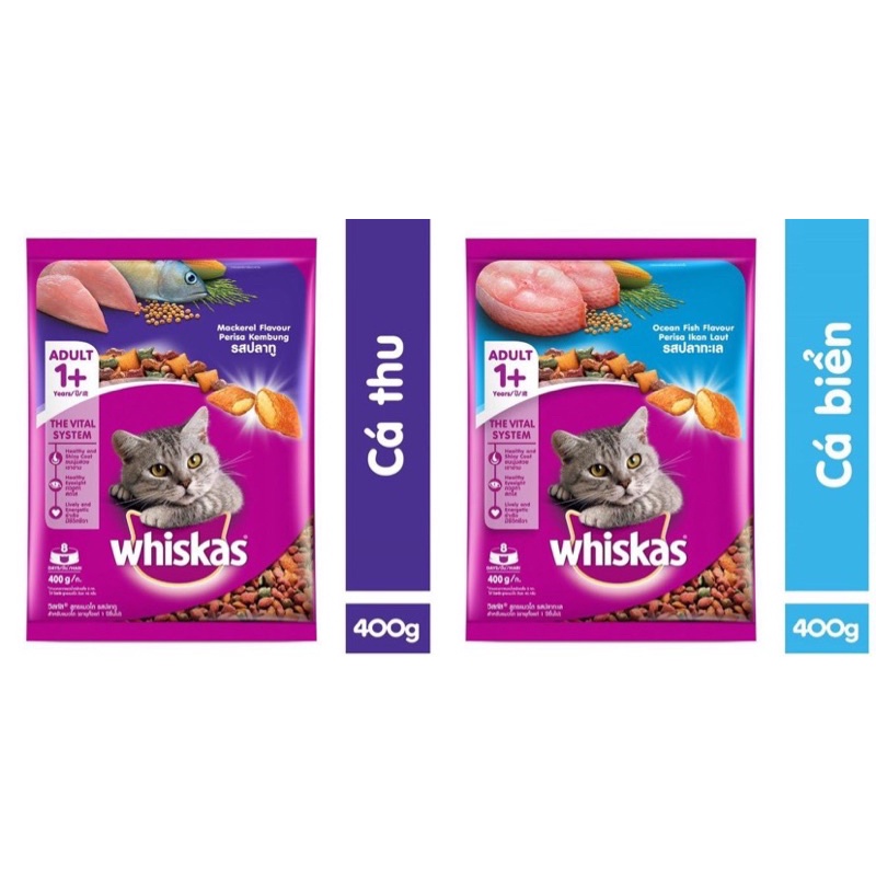 Thức ăn hạt whiskas mèo con và mèo trưởng thành
