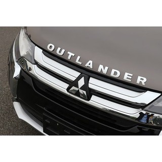 Mitsubishi Outlander logo kim loại dán nắp Capo