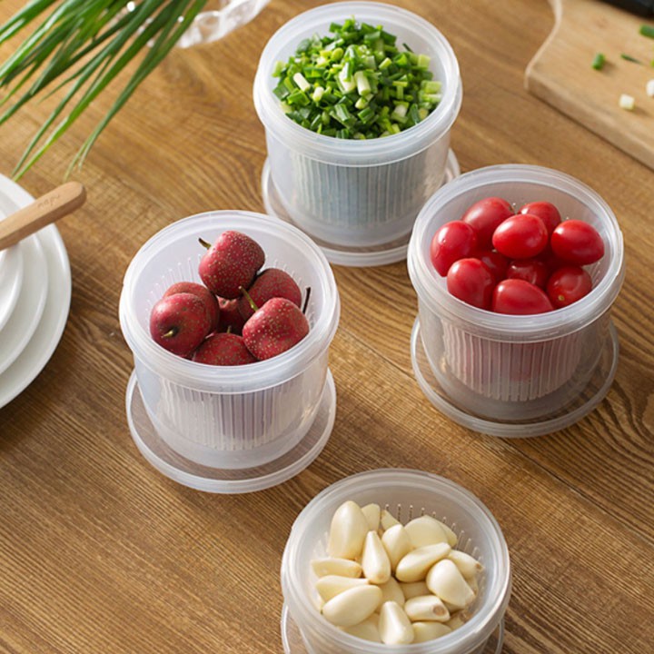 Hộp Bảo Quản Hành Tỏi Trong Tủ Lạnh Bằng Nhựa Đa Năng Tách Nước Có Ngăn Chia Tiện Lợi Giữ Thực Phẩm Luôn Tươi Minababyvn