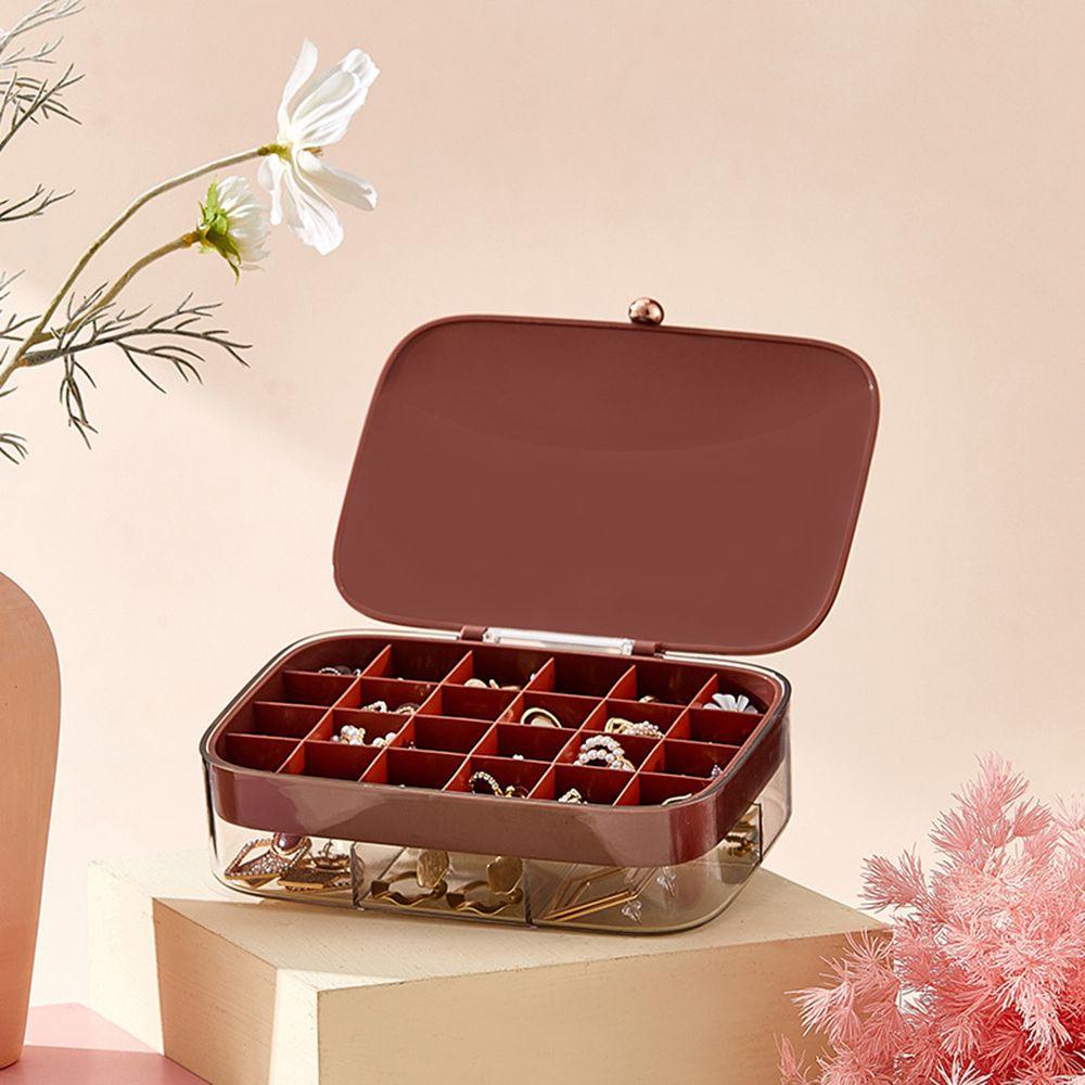 ANEMONE Giá Đỡ Vòng Cổ / Bông Tai Nhiều Tầng Hình Vuông Bằng ABS Tiện Dụng Cho Nữ