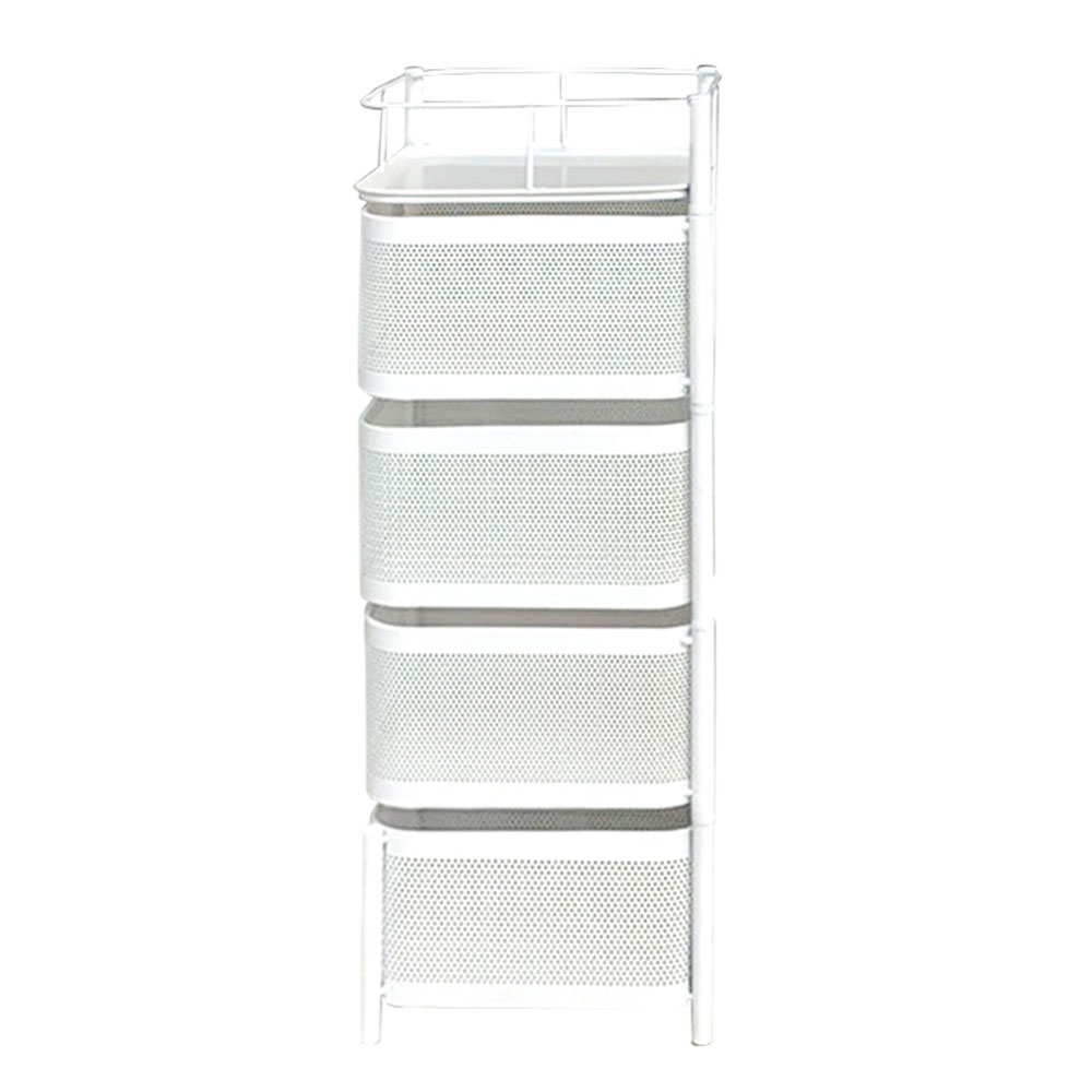 HomeBase KECH Kệ xoay đa năng vuông 4 tầng bằng thép W26xH80xD28cm màu trắng