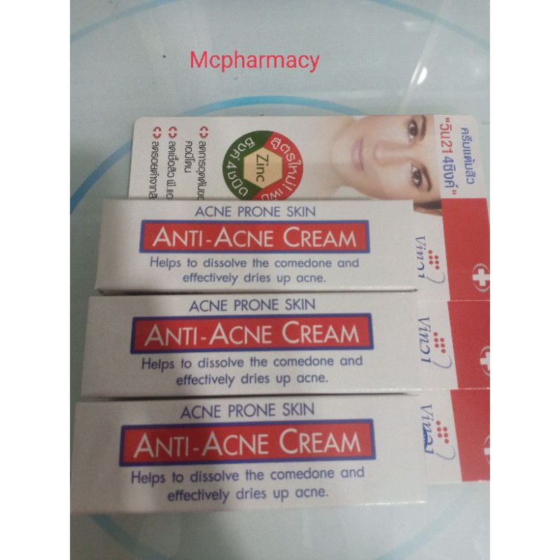 Kem mụn Thái Lan Anti-Ance cream dùng cho mụn đầu đen, đầu trắng, mụn bọc, làm sạch lỗ chân lông, trắng da, ngừa sẹo mụn