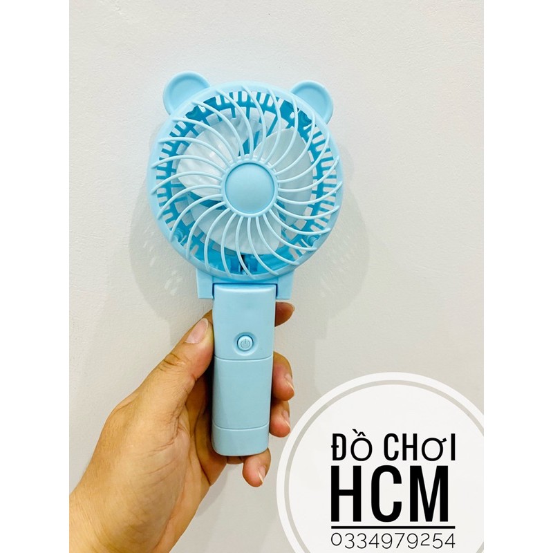 [QUẠT MẠNH CÓ ĐÈN] Quạt mini cầm tay tai thỏ tích điện tiện dụng có đèn dành cho bé sử dụng trong mùa hè nắng nóng | BigBuy360 - bigbuy360.vn