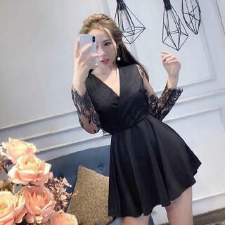 Đầm cát hàn tay ren