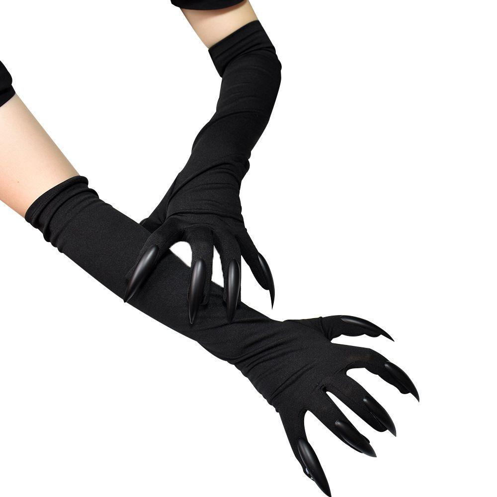 Găng Tay Hóa Trang Halloween Kinh Dị Màu Đen|Đạo Cụ Móng Vuốt Ma Lạ Mắt