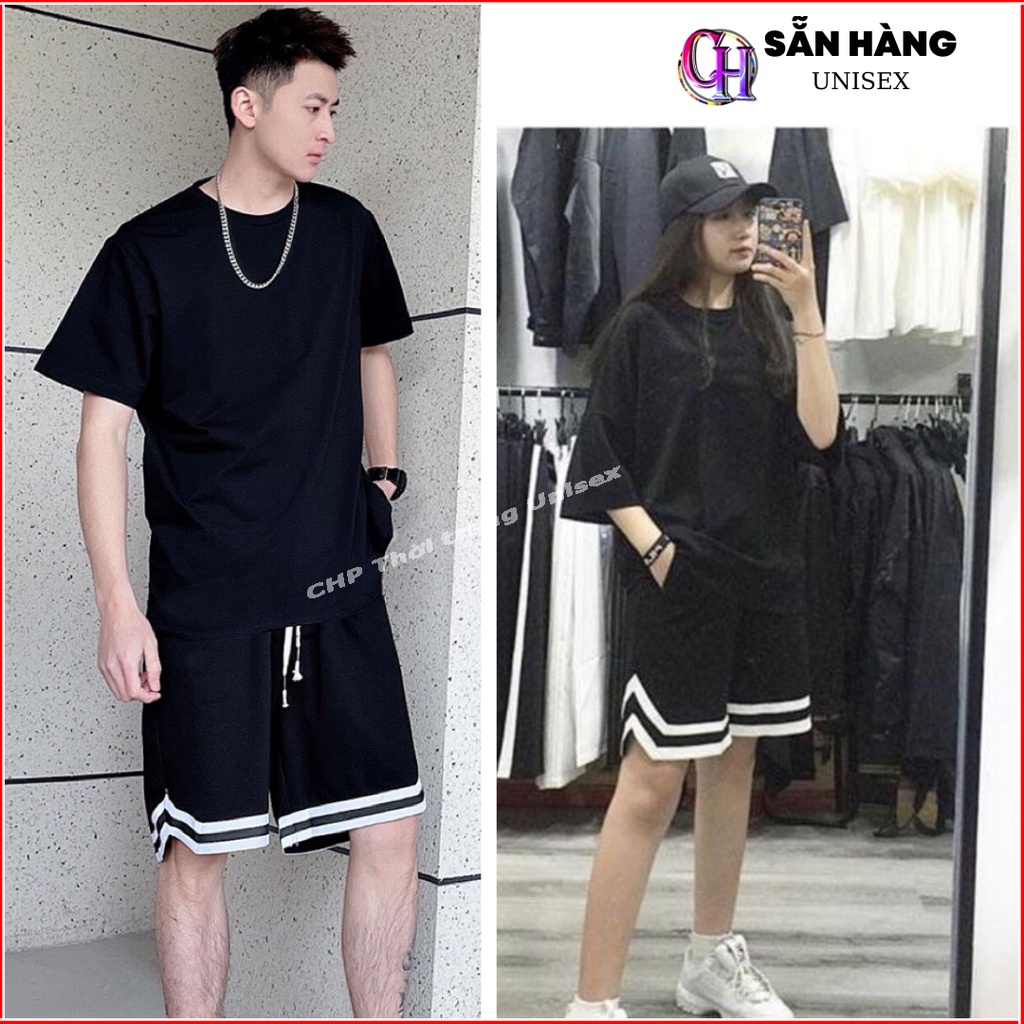 Đồ bộ thun nam  FREESHIP  Nguyên sét quần áo thể thao nam mẫu mới lẻ quần short và áo thun trơn CHP