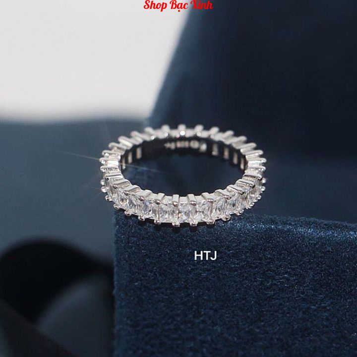 Nhẫn bạc nữ, nhẫn dính đá, full đá