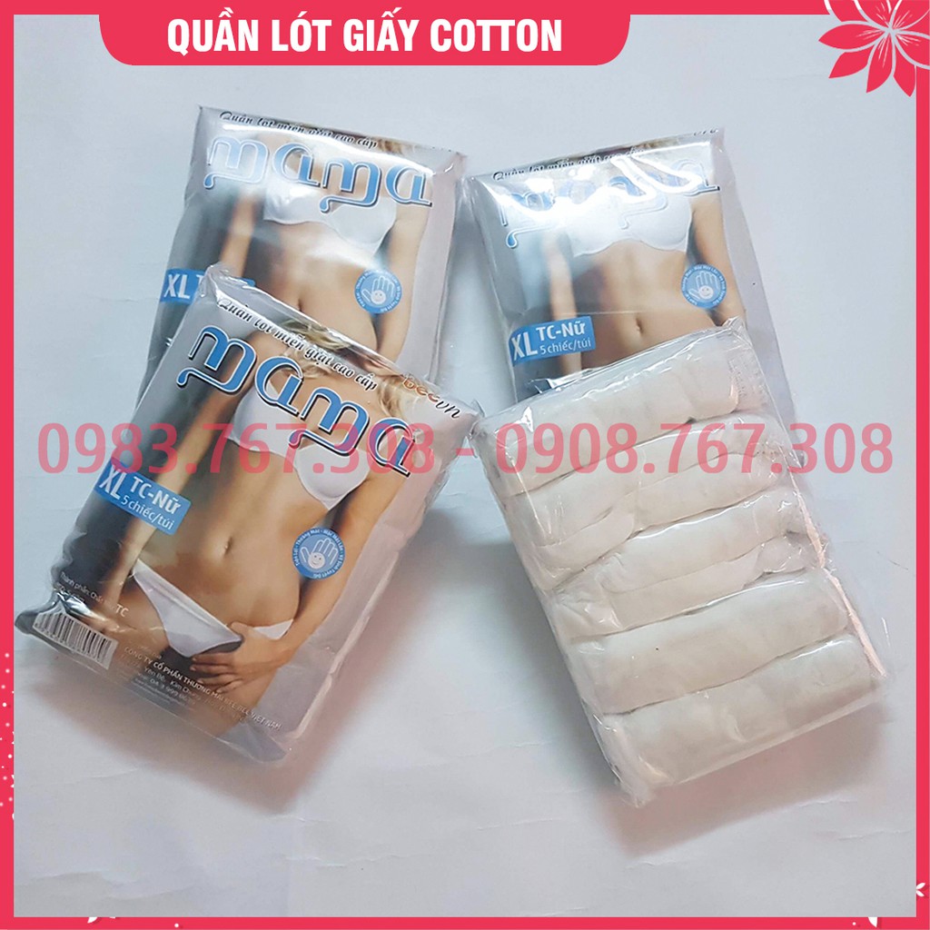 Bịch 5 Chiếc Quần Lót Giấy Cotton Tiện Lợi Đi Du Lịch, Cho Mẹ Sau Sinh - Chất đẹp - 8936095880079 | BigBuy360 - bigbuy360.vn