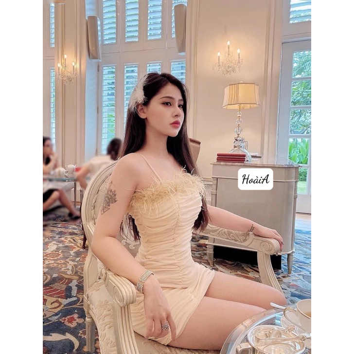 Đầm body lưới nhún