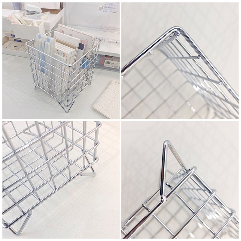 Rổ Đựng Đồ Bốn Chân Bằng Sắt DIY Kiểu Cổ Điển Sắp Xếp Gọn Gàng
