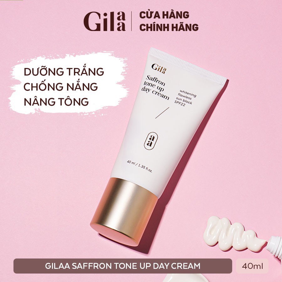 [TẶNG SON GILAA ĐƠN TỪ 500K] Kem chống nắng, nâng tone da Gilaa saffron tone up day cream